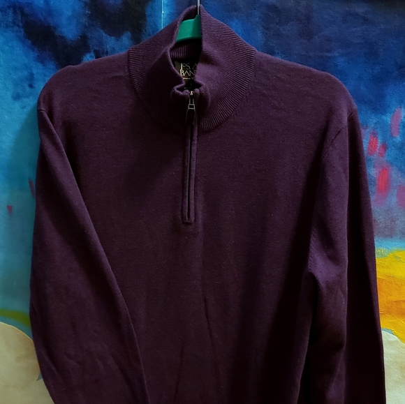 Jos. A. Bank 1/4 Zip Pima Cotton Purple Sweater - Picture 5 of 7